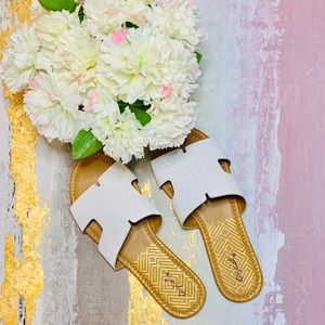 Archer White Flat Sandal